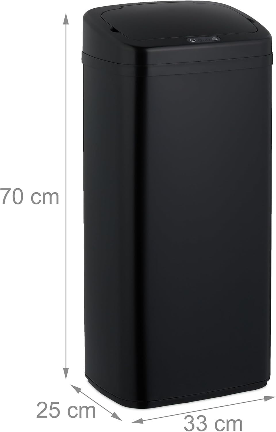 40L Touchless Kitchen Bin Sensor Automatic Lid Black Steel