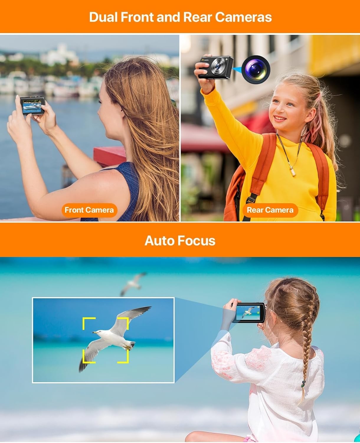 AI Smart Digital Camera WiFi Touch Screen Vlogging Camera Black