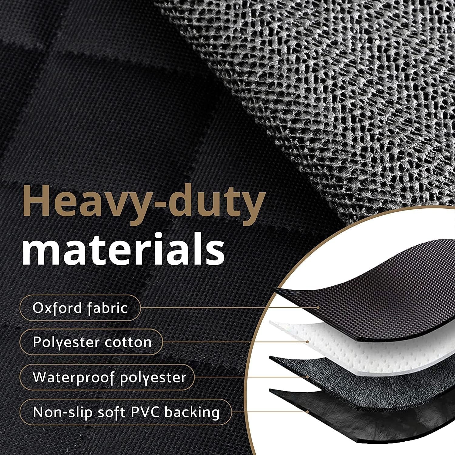 Front Dog Car Seat Cover Waterproof Non Slip Scratch Proof 50cm Black
