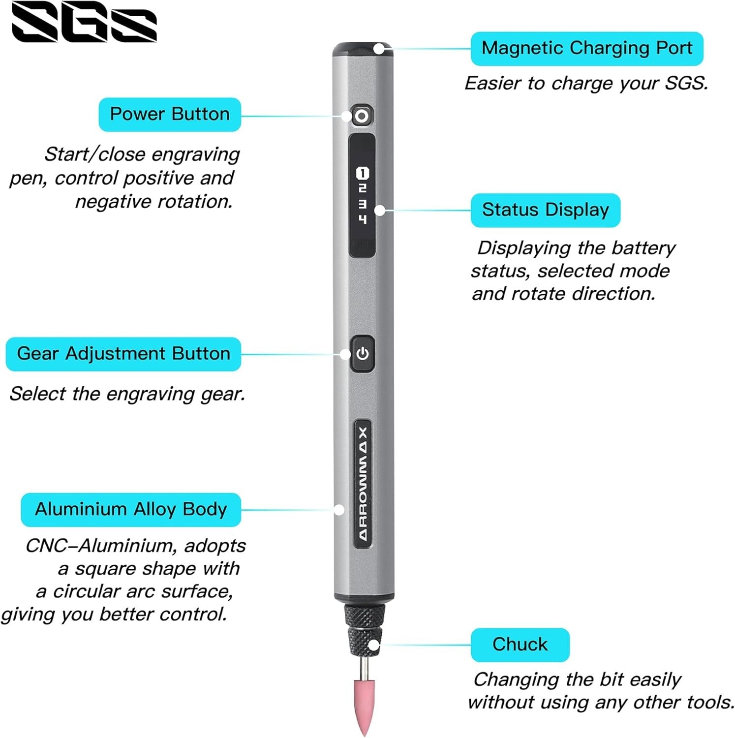 Mini Electric Engraving Pen Cordless Rotary Tool 42 Bits Metal Wood