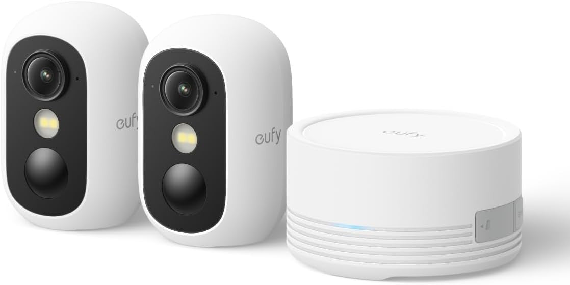 2 Pack Wireless Security Cameras HD Color Night Vision AI Detection