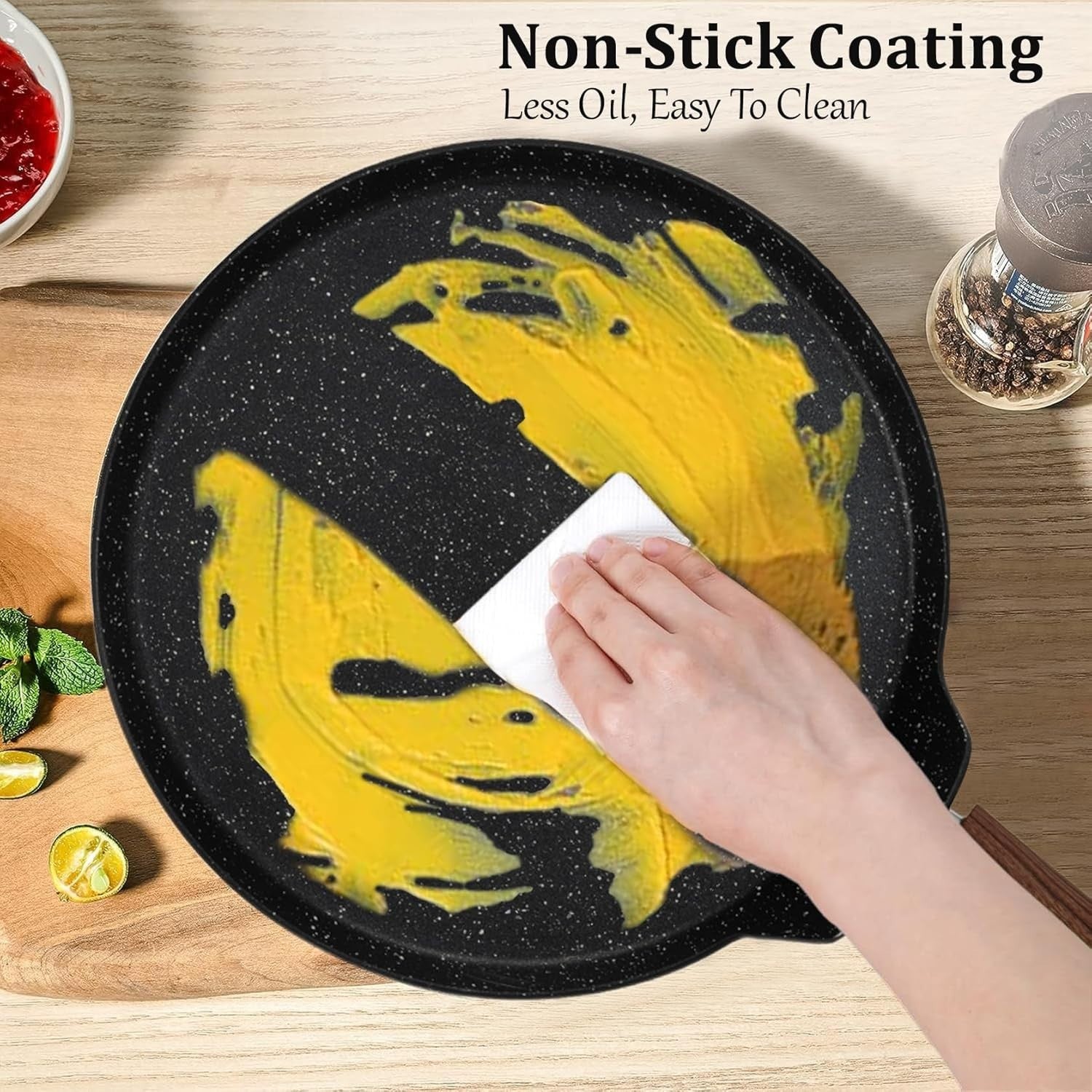 28cm Non Stick Crepe Pan, Induction and Gas, Flat Aluminium, PFOA Free