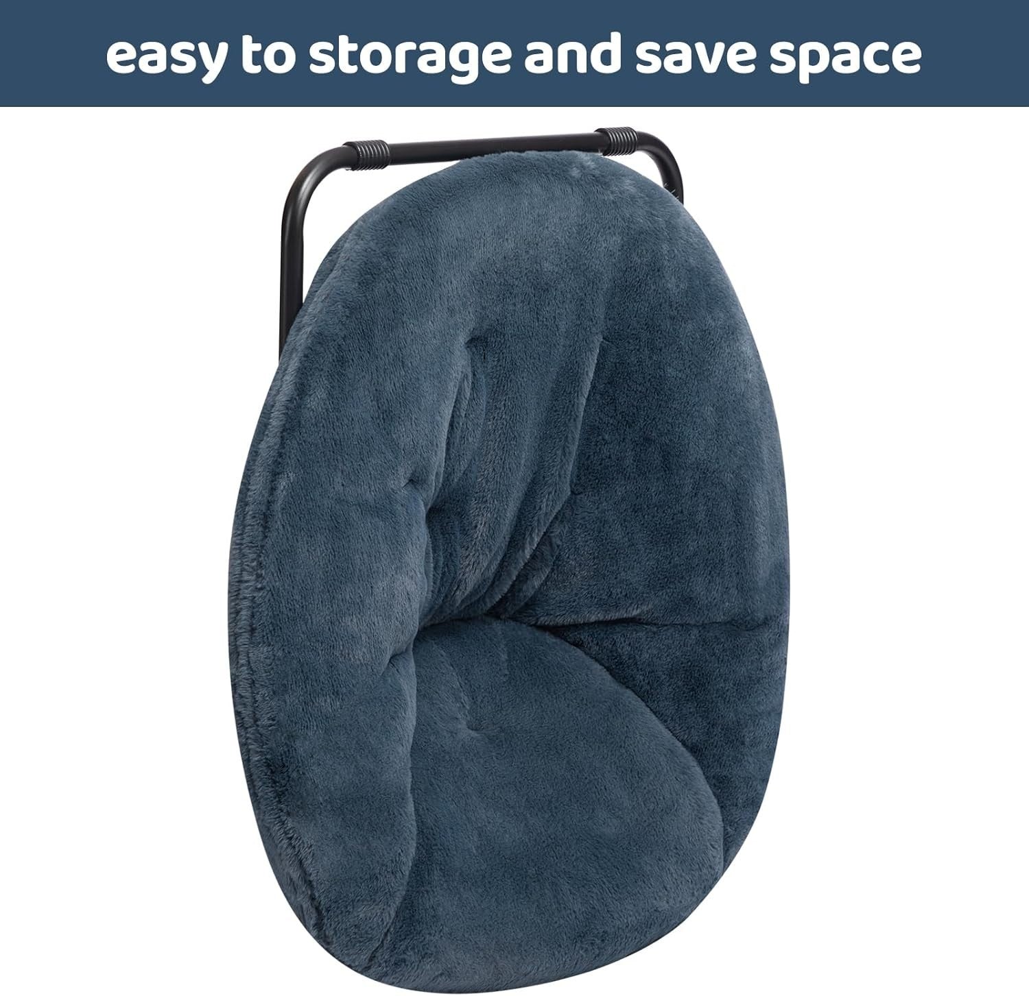 Foldable Plush Saucer Chair – Comfy Moon Armchair for Living Room & Bedroom