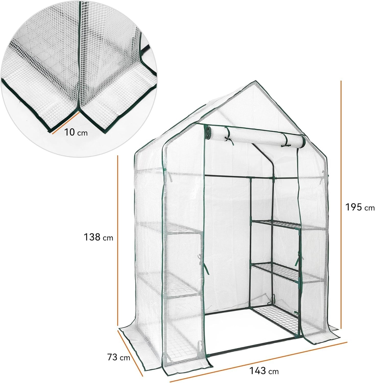 Walk-In Greenhouse with 6 Shelves | Reinforced Steel Frame | UV-Resistant
