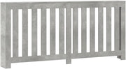 Concrete Grey Radiator Cover Cabinet 175x20x82cm | Modern Slatted Heater Cover