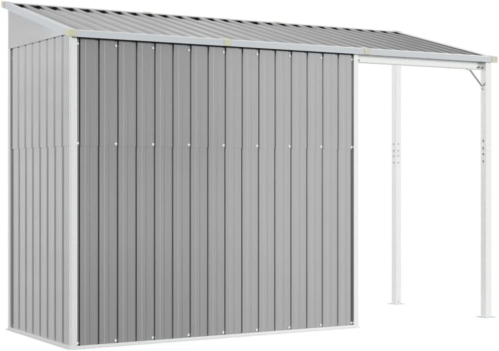 Metal Garden Shed 277x110.5x181cm Outdoor Tool Storage Extended Roof