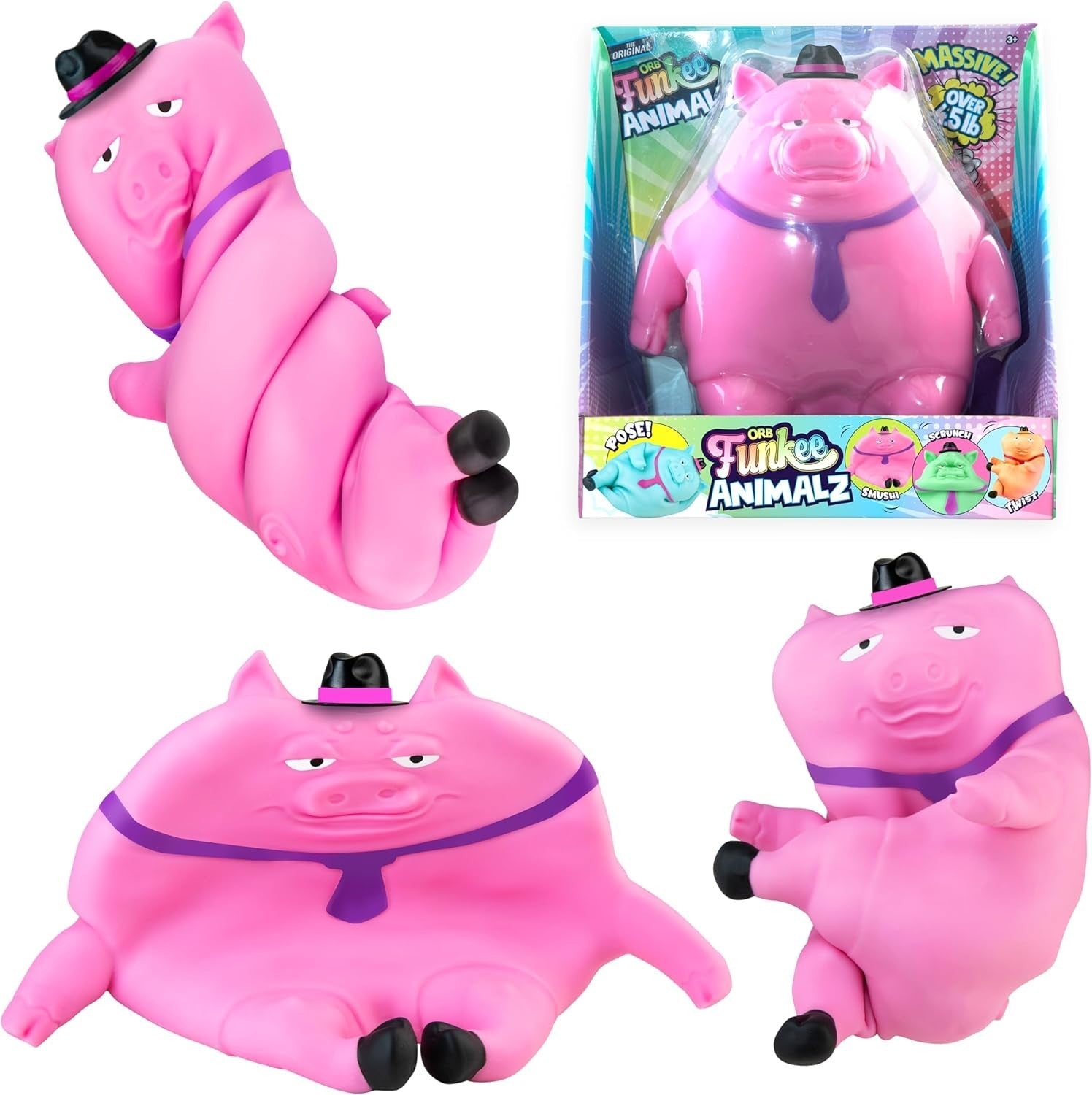 Jumbo Stretchy Pig Squishy Stress Relief Sensory Fidget Toy Pink