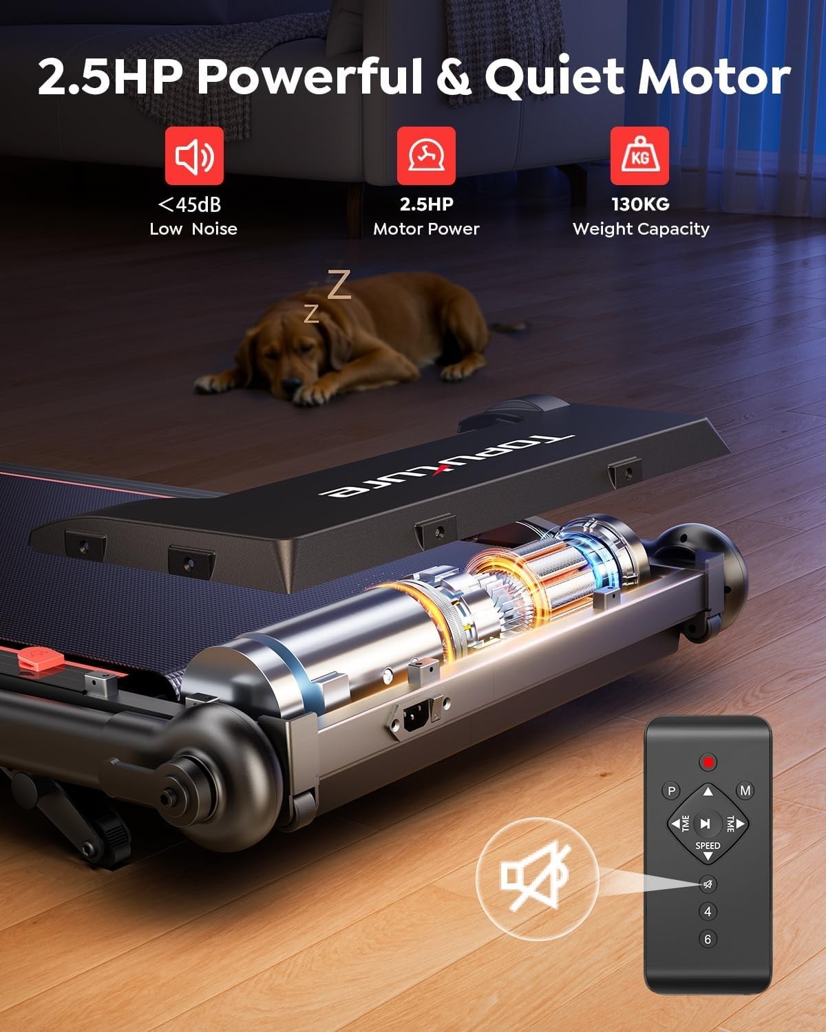 Foldable 6-in-1 Treadmill 12KM/H with Incline, LED Display & Shock Absorbent Mat