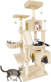 Large Cat Tree  177cm Multi Level Condo Hammock Sisal Scratching Posts