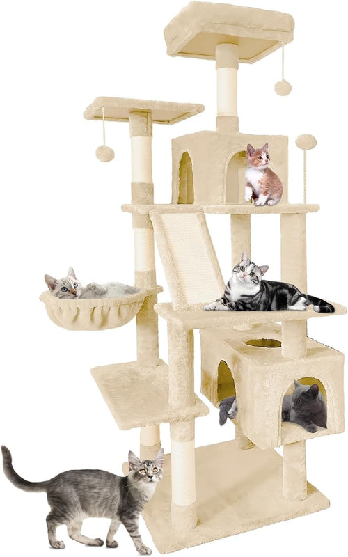 Large Cat Tree  177cm Multi Level Condo Hammock Sisal Scratching Posts