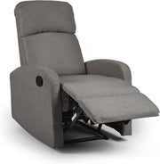Silver Fabric Recliner Armchair Lounge Chair with Footrest Support