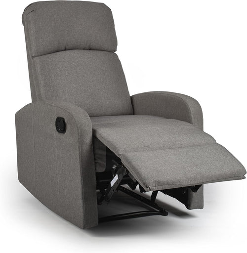 Silver Fabric Recliner Armchair Lounge Chair with Footrest Support