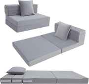 Folding Sofa Bed Mattress Chair Z Bed Futon Single Guest Lounger Grey