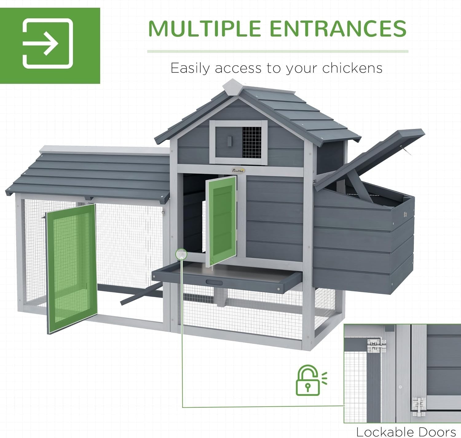 Small Wooden Chicken Coop Outdoor Hen House Run Nesting Box Hutch