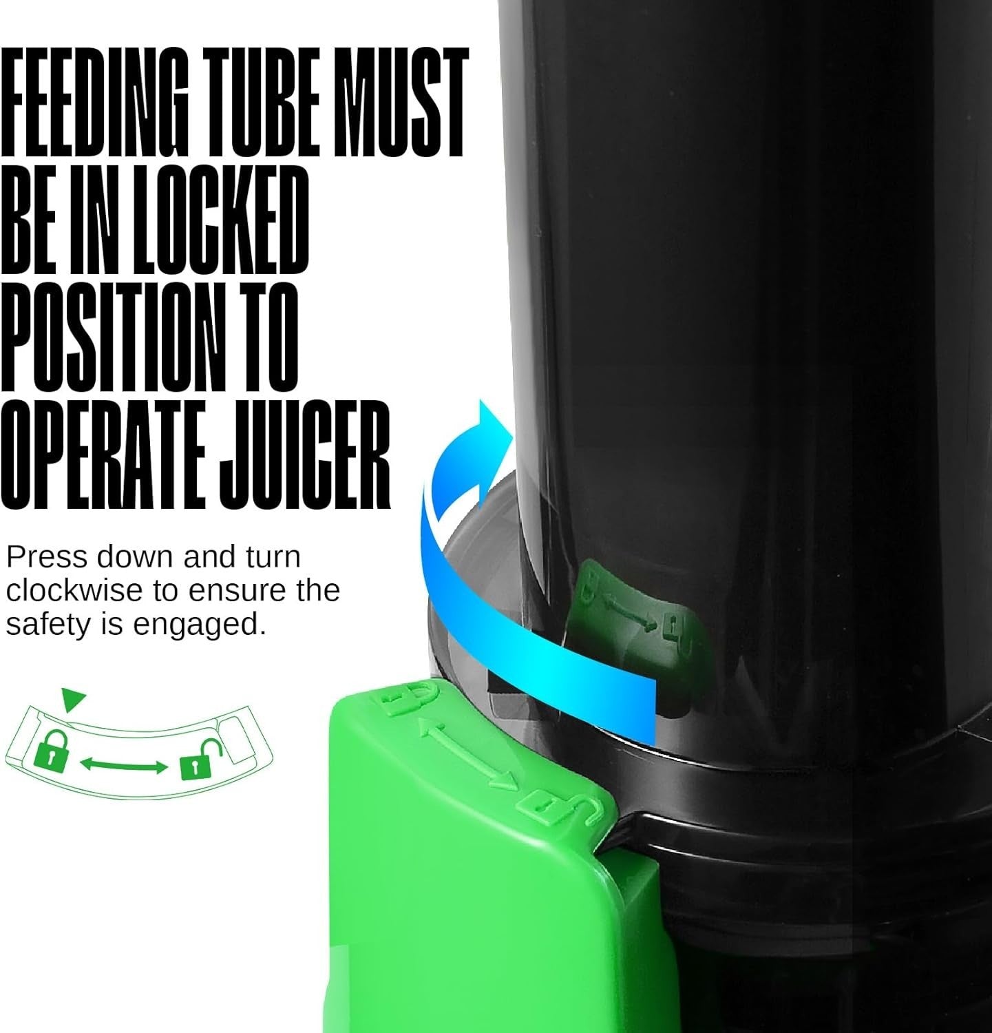 Compact Cold Press Citrus Juicer Slow Chew 60RPM Portable Green