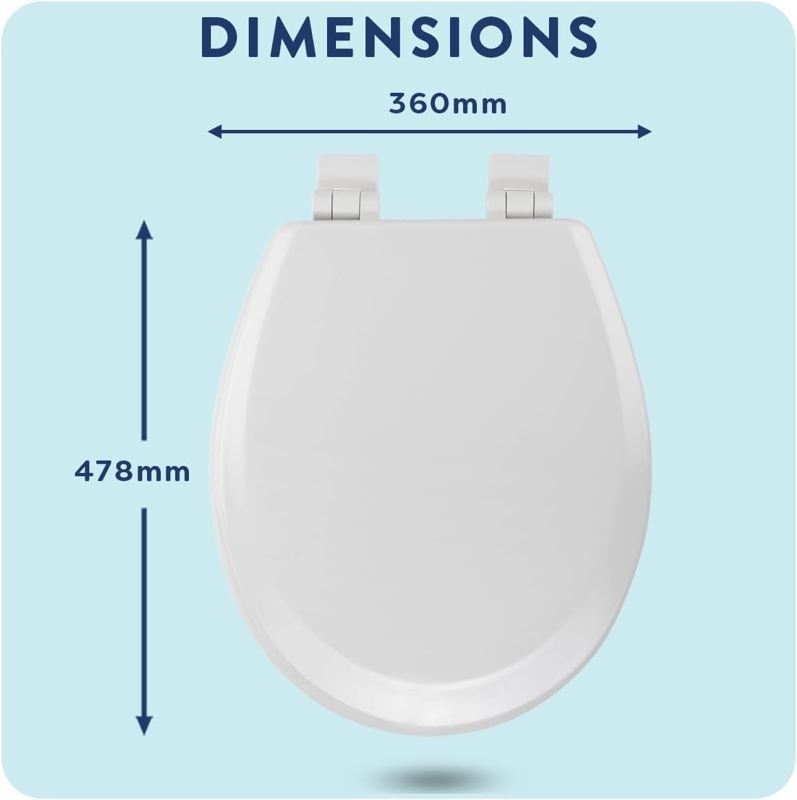 Carron Wooden Toilet Seat White Oval Soft Close Antibacterial Hinges