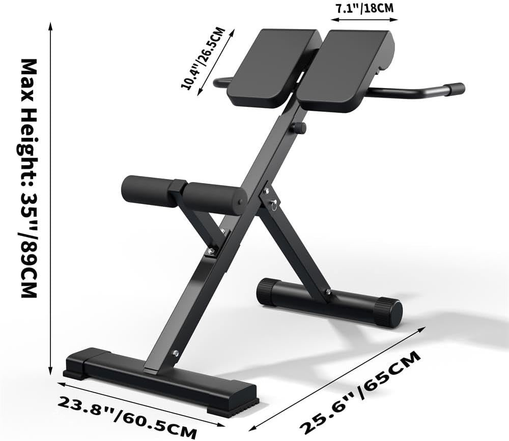 45° Hyperextension Roman Chair Foldable Sit-Up Bench for Glutes & Abs