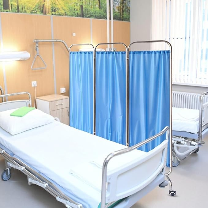 3 Panel Medical Privacy Screen on Wheels – Folding Clinic Divider 150×180cm