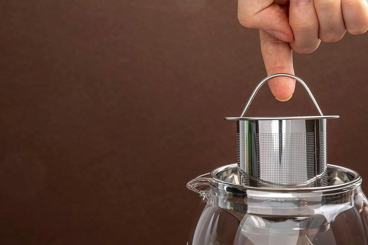 Glass Teapot 660ml with Infuser Copper Loose Leaf Tea Pot 2 Cup