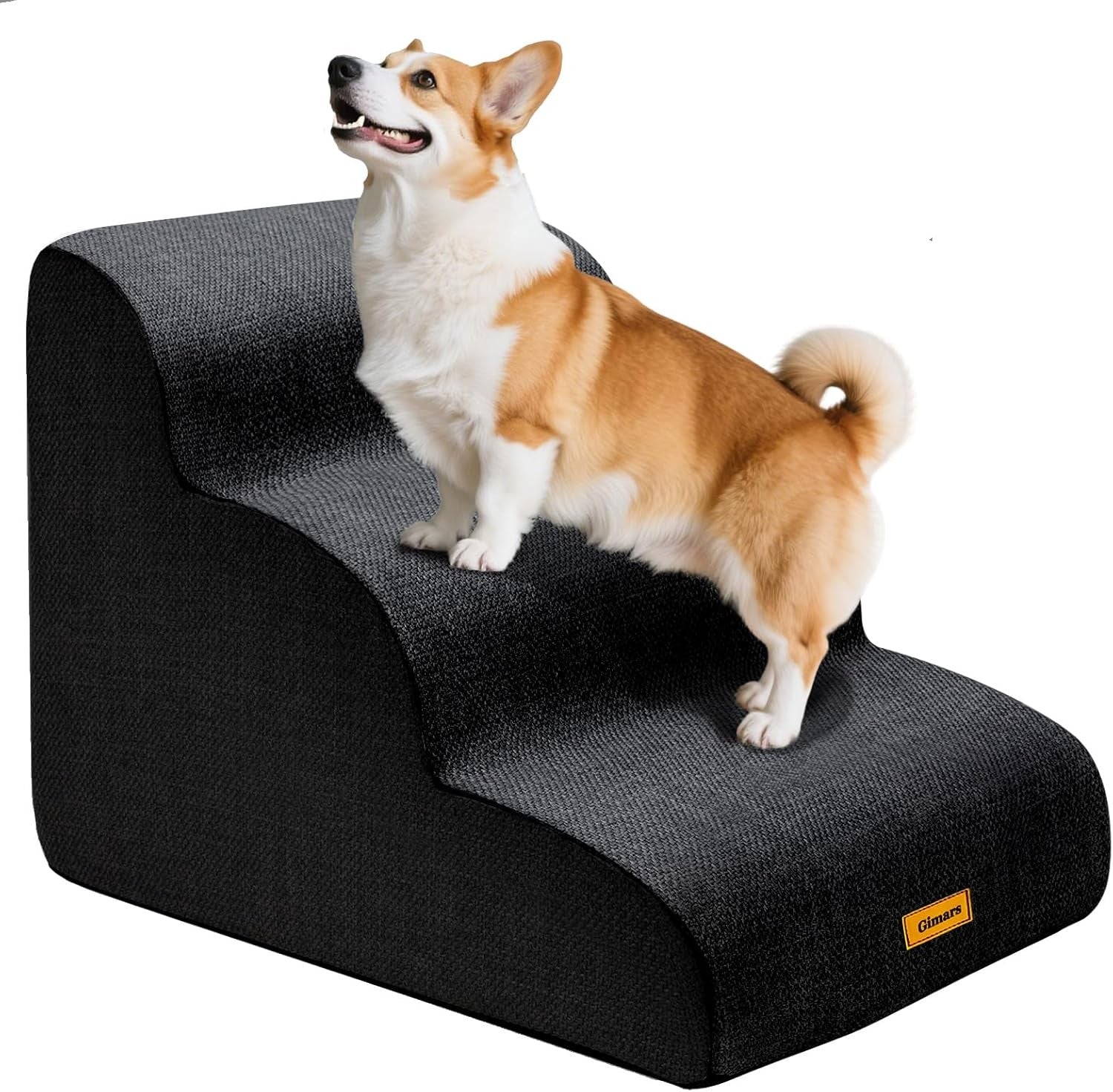 Extra Wide 3 Step Dog Stairs 40cm High Non Slip Foam Pet Ramp