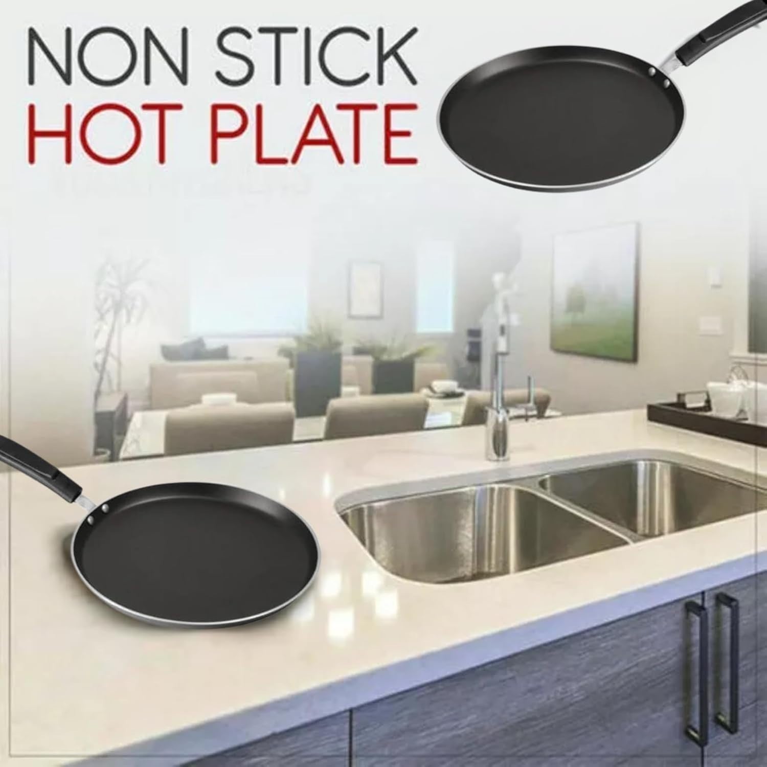29cm Non-Stick Pancake & Crepe Pan Forged Aluminium Tawa Induction Safe
