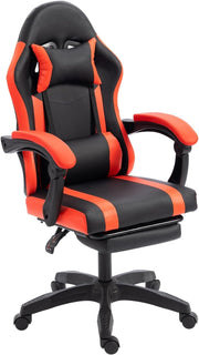 Ergonomic Gaming Chair Recliner with Footrest Lumbar Support Red