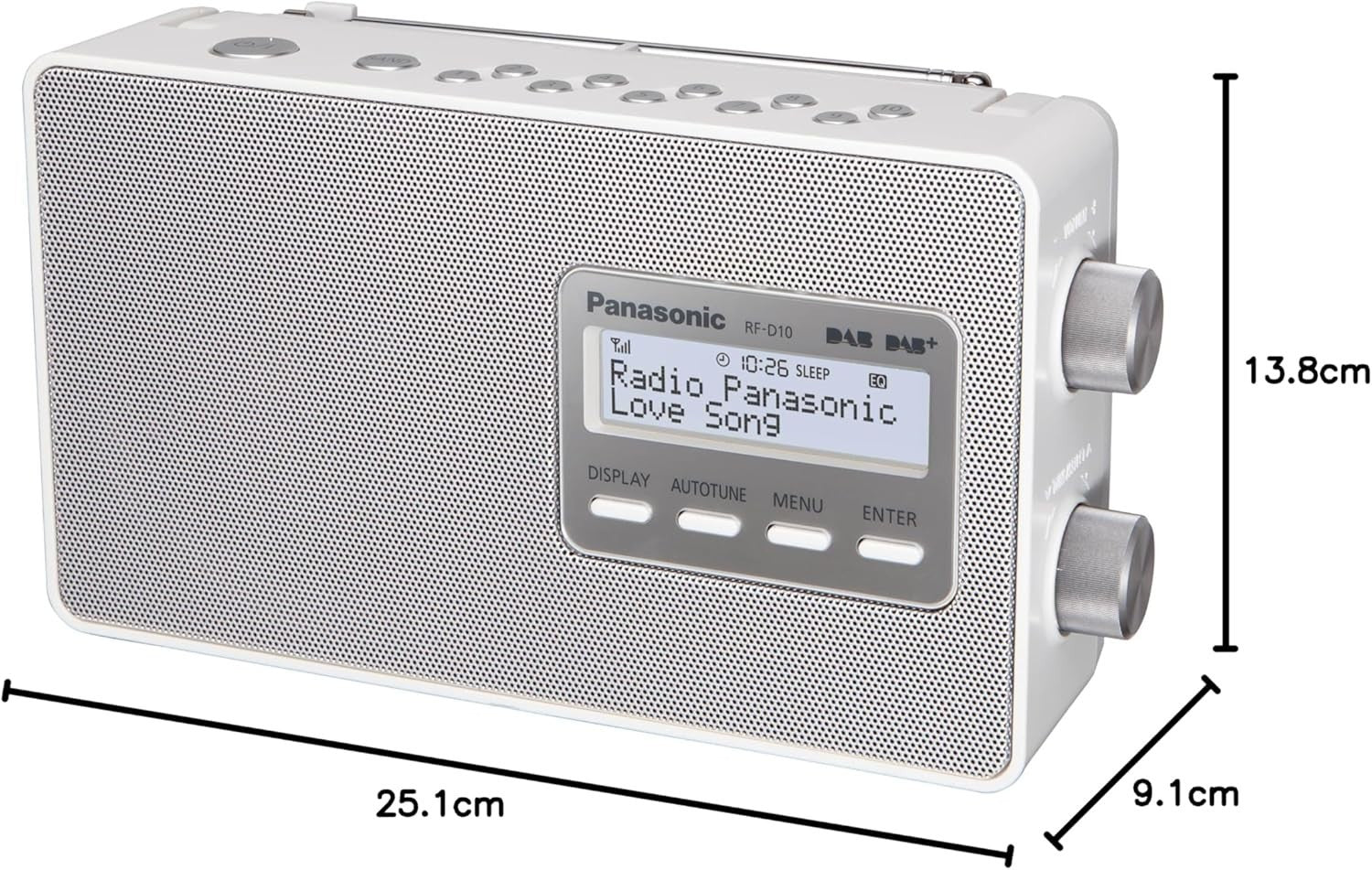 Digital DAB+/FM Radio with Alarm & Battery Backup, White Compact