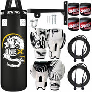 3ft Heavy Boxing Punch Bag Training Kit Wall Bracket Gloves MMA