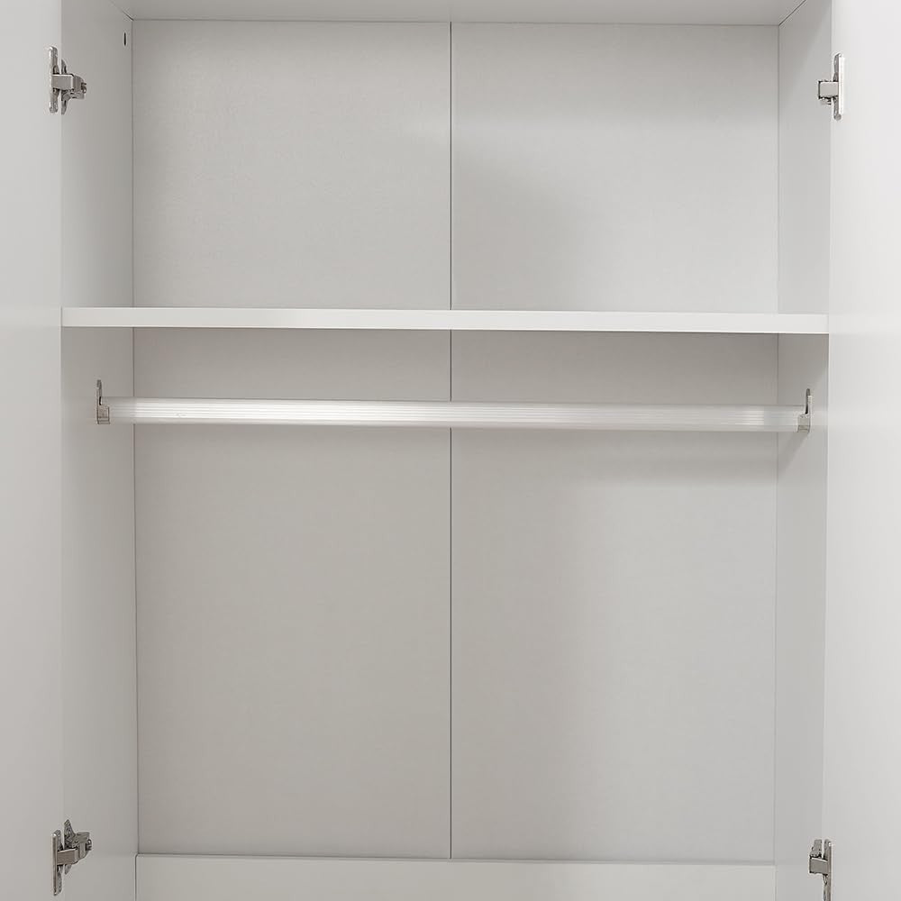 3 Door White Wardrobe with Hanging Rail & 6 Shelves | Spacious Bedroom Storage
