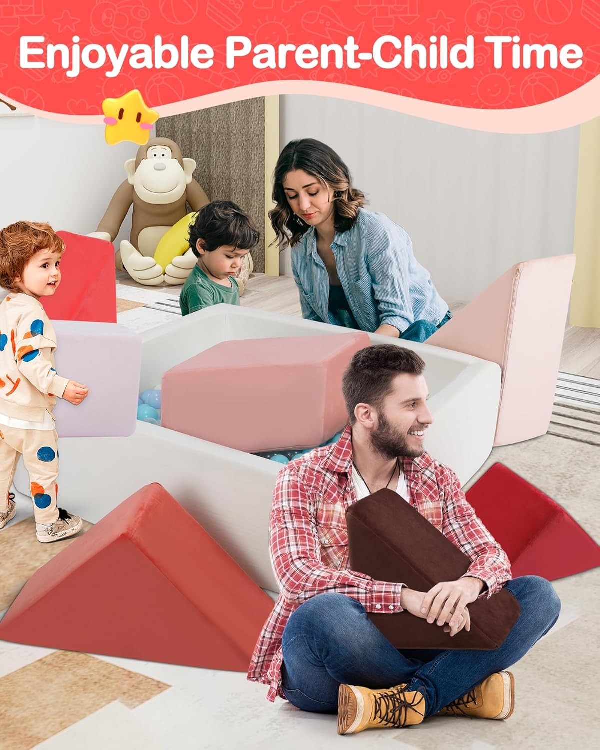 Modular Kids Play Sofa with Puzzle Pieces & Built-in Ball Pit – Soft, Safe Fun
