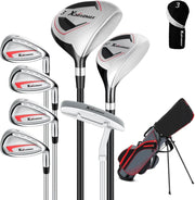 8 Piece Golf Club Set Left Hand Stand Bag Fairway Hybrid Irons Putter