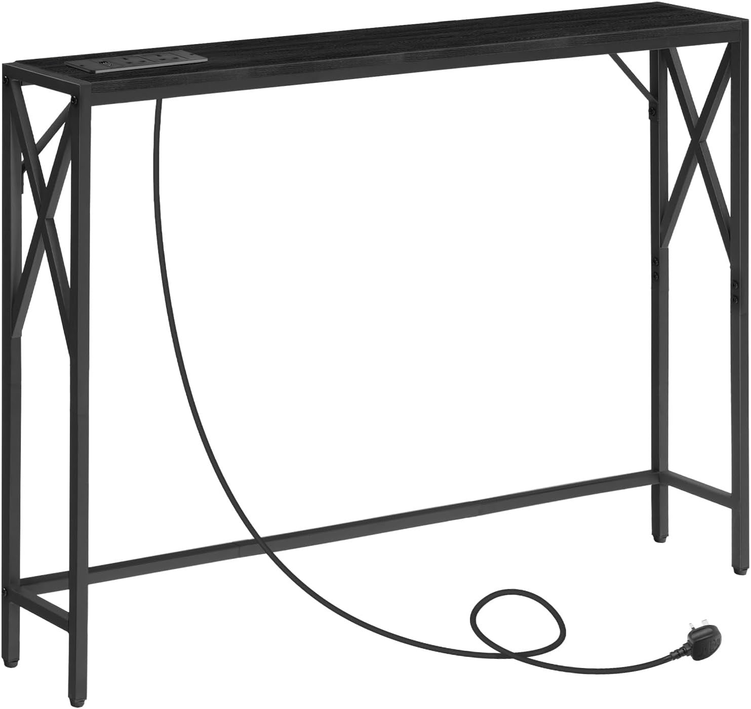 Narrow Console Table with USB Charging Ports – 100cm Slim Hallway Desk