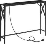 Narrow Console Table with USB Charging Ports – 100cm Slim Hallway Desk