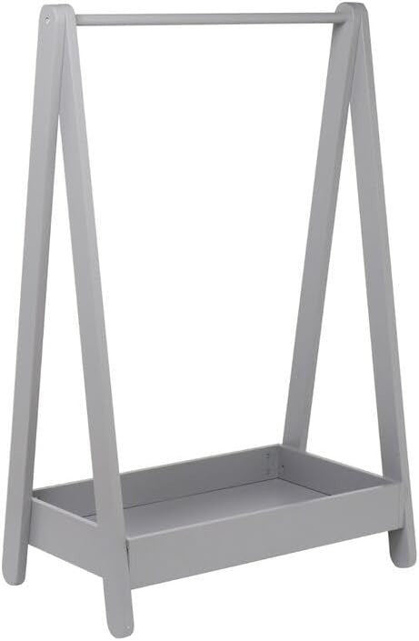 Kids Wooden Dress Up Clothes Rail with Shelf – Grey