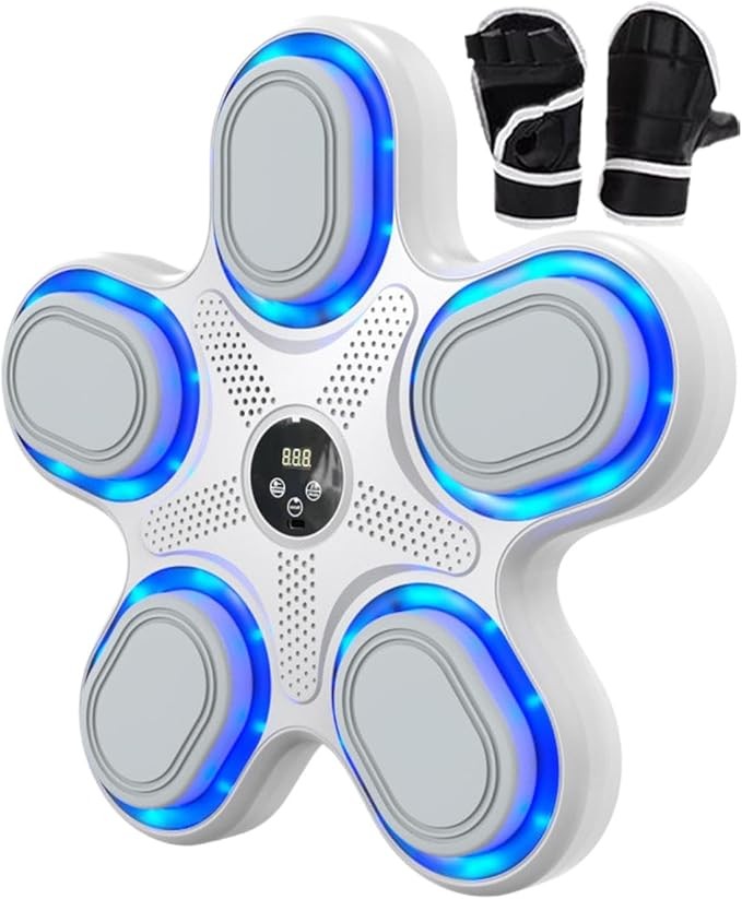 Music Boxing Machine Wall Mounted LED Smart Punch Trainer Gloves Home Gym