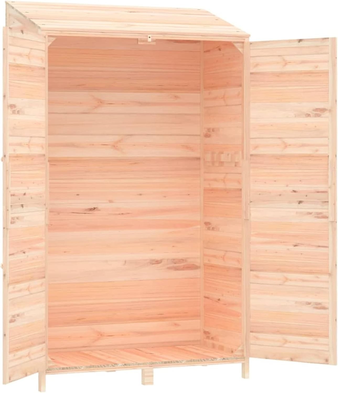 Large Solid Fir Wood Garden Shed 102x52x174.5cm Natural Outdoor Storage