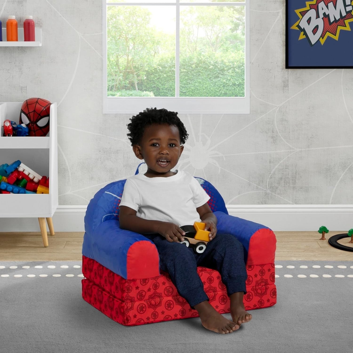 Kids Flip-Out Lounge Chair 2-in-1 Sleeper with Foam Comfort, Lightweight.