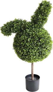 90cm Bunny Topiary Tree Artificial Boxwood Plant in Pot Indoor Outdoor Decor