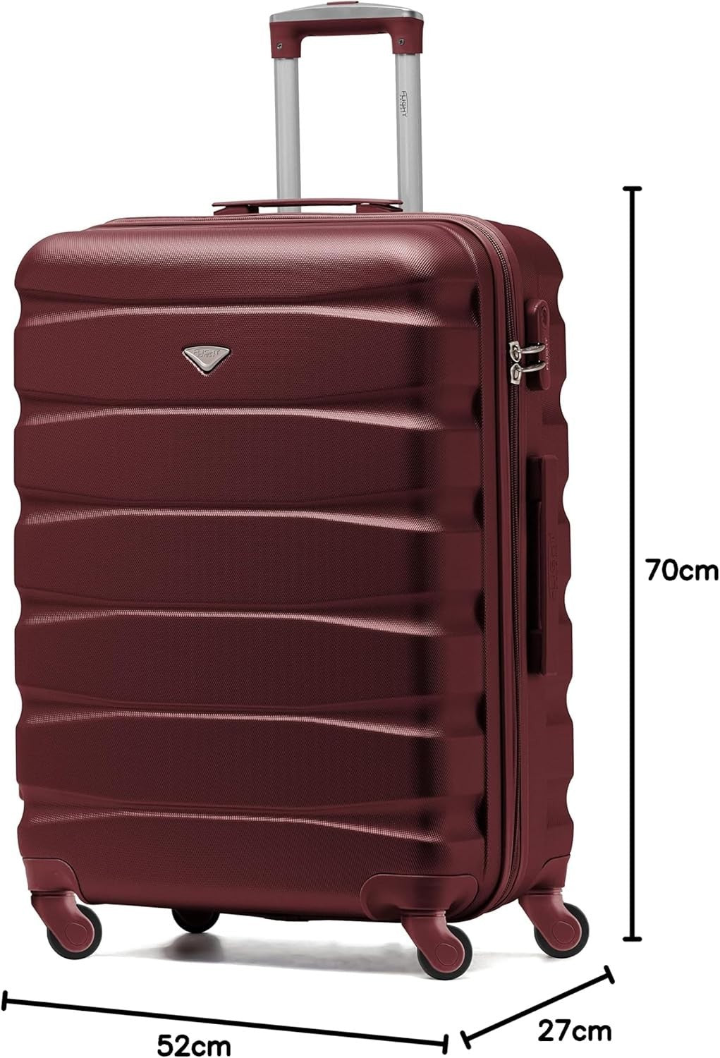 25” Medium Checked Suitcase ABS Hard Shell 4 Spinner Wheels Lock