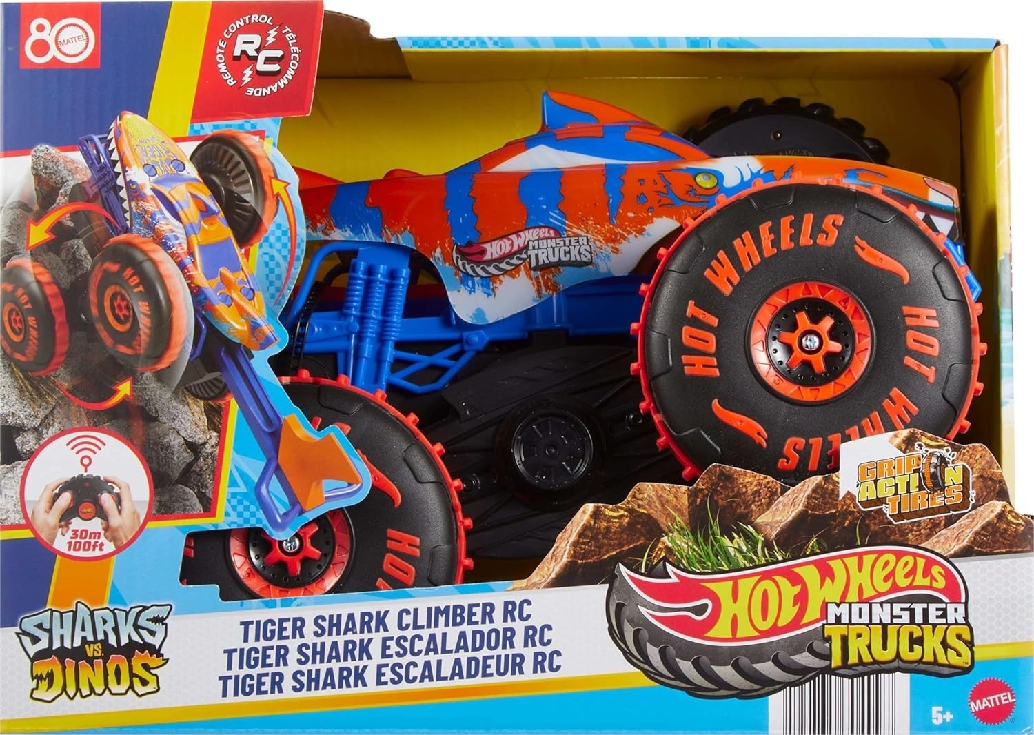Tiger Shark RC Monster Truck – Remote Control Car w/ Climb, Spin & Stunt Modes