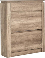 Oak Shoe Storage Cabinet with 3 Drawers & Adjustable Shelf – Space Saver