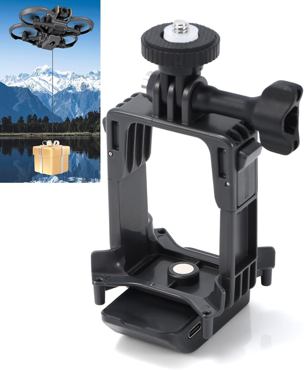 Drone Airdrop System for Avata 2 Payload Release 4K Action Camera Mount 75g