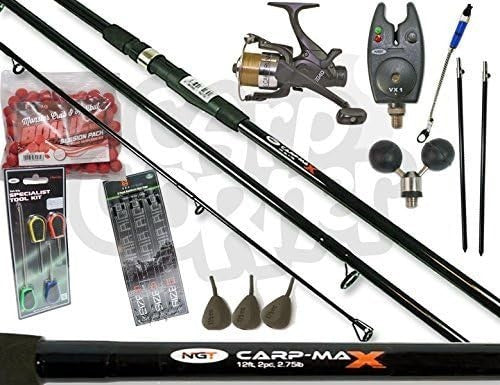 12ft NGT Carp Fishing Kit – 3pc Rod, Reel, Bite Alarm & Tackle Set