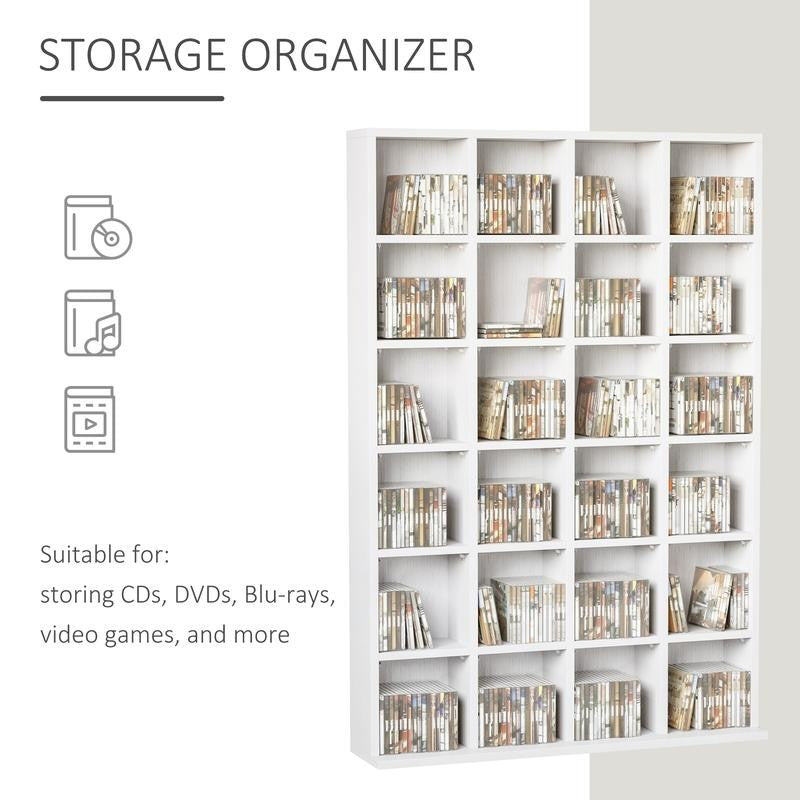 Large Media Storage Bookcase – 480 CD / 312 DVD Display Rack Unit