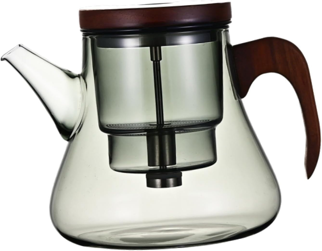 700ml Glass Teapot with Tea Strainer Water Separation Wood Handle