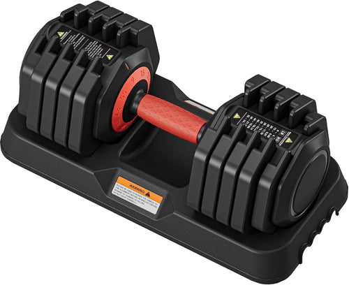 Single Adjustable Dumbbell 55lb 10-Level Quick Dial Safety Lock Home Gym