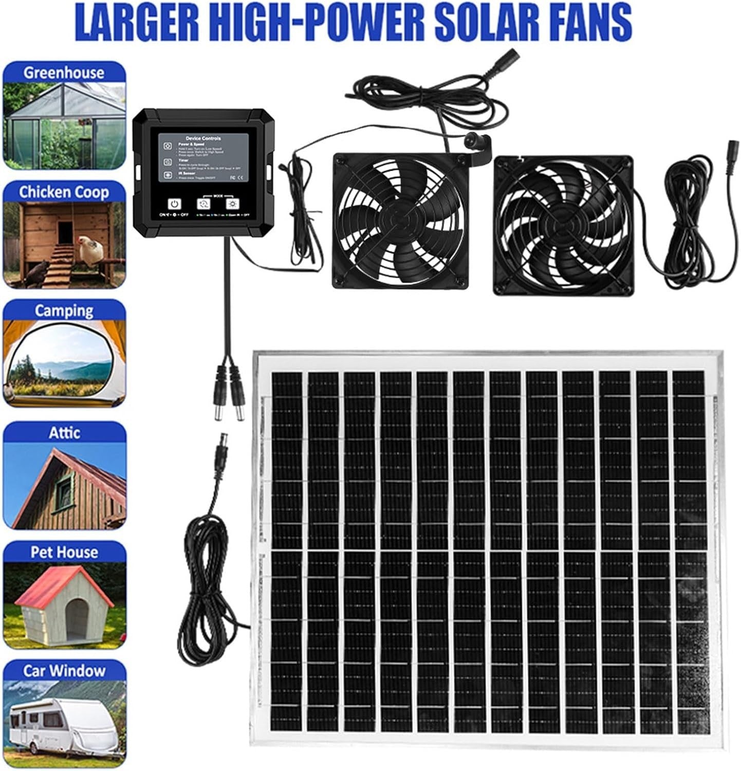 Solar Chicken Coop Fan Ventilation Timer Light Sensor