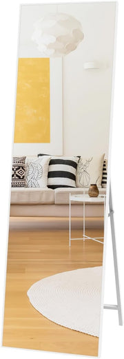 Full Length Mirror 140x41cm White Frame | Standing Wall-Mountable