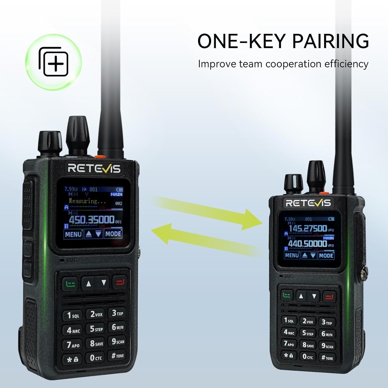 IP67 Waterproof Dual Band Walkie Talkie 5W Long Range Color Screen Radio