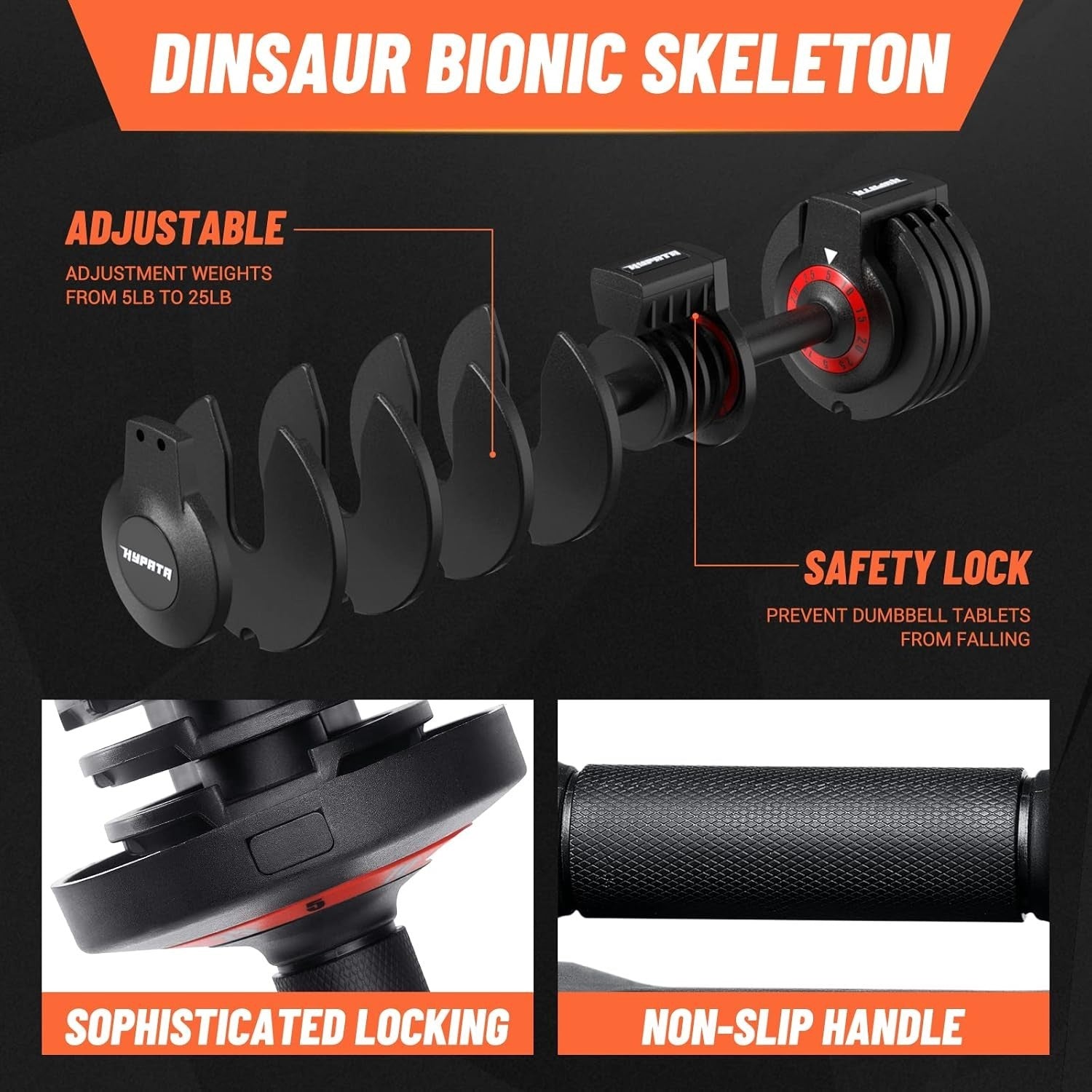 5-in-1 Adjustable Dumbbells Pair 5–25LB Quick Dial Home Gym Weights